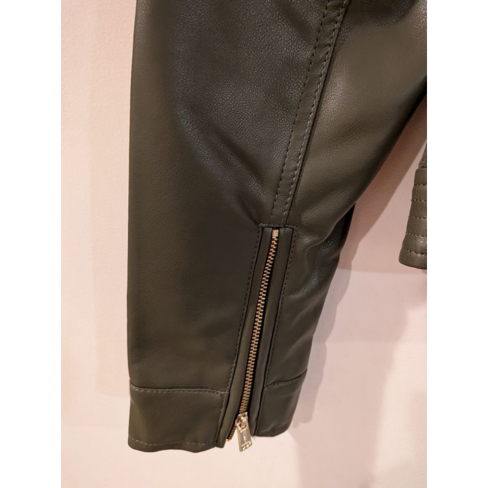 Women's Guess Faux Leather Jacket Green Size M - Picture 10 of 15